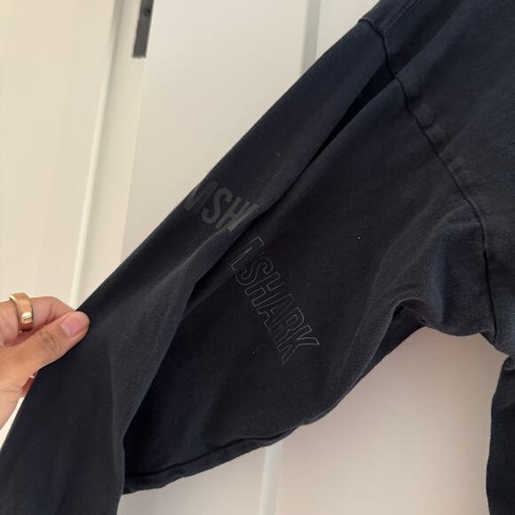 Gymshark Reset Shirt Mens Small Black Gym Workout Training Oversized - Picture 5 of 6